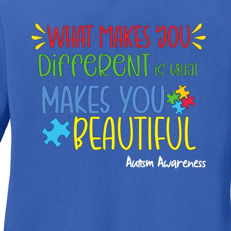 What Makes You Different Mom Autism Awareness Gift Ladies Long Sleeve Shirt