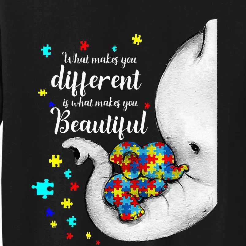 What Makes You Different Elephant Mom Autism Child Awareness Sweatshirt