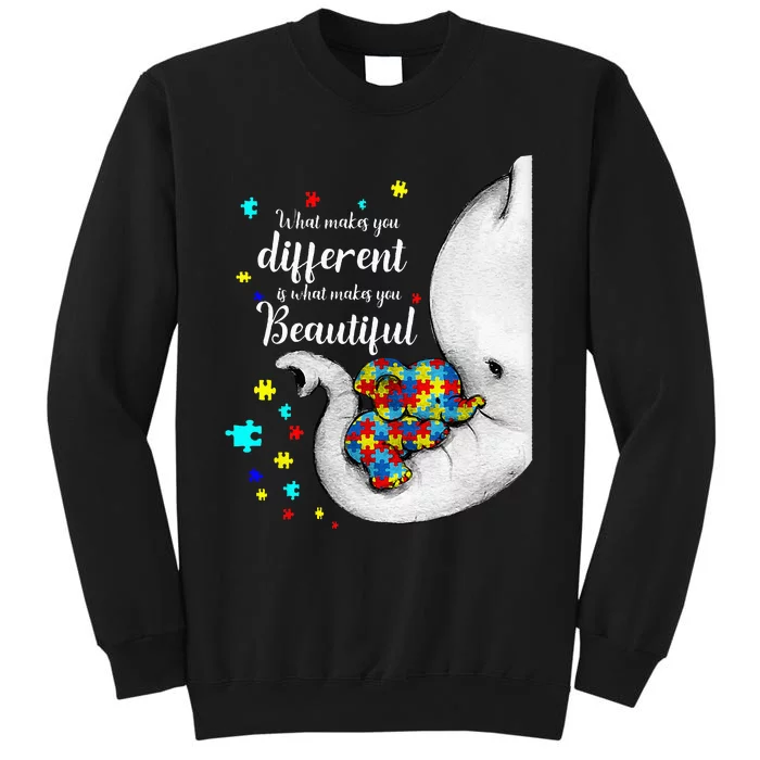 What Makes You Different Elephant Mom Autism Child Awareness Sweatshirt