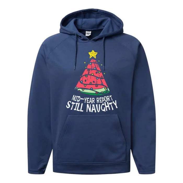 Watermelon Mid Year Report Still Naughty Christmas In July Performance Fleece Hoodie