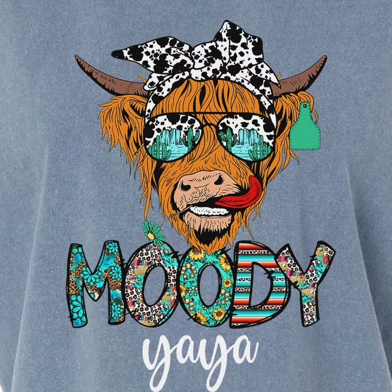 Western Moody Yaya Sunglasses Highland Cows Country Lover Garment-Dyed Women's Muscle Tee