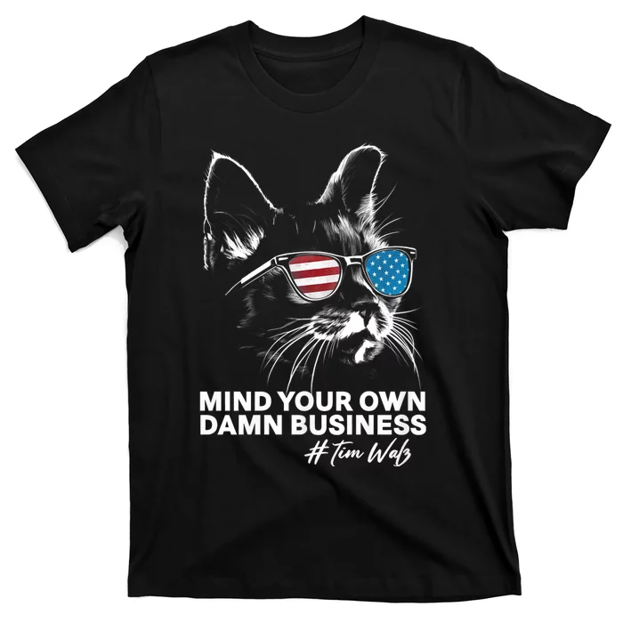 Walz Mind Your Own Damn Business Harris Waltz Cat Lady T-Shirt