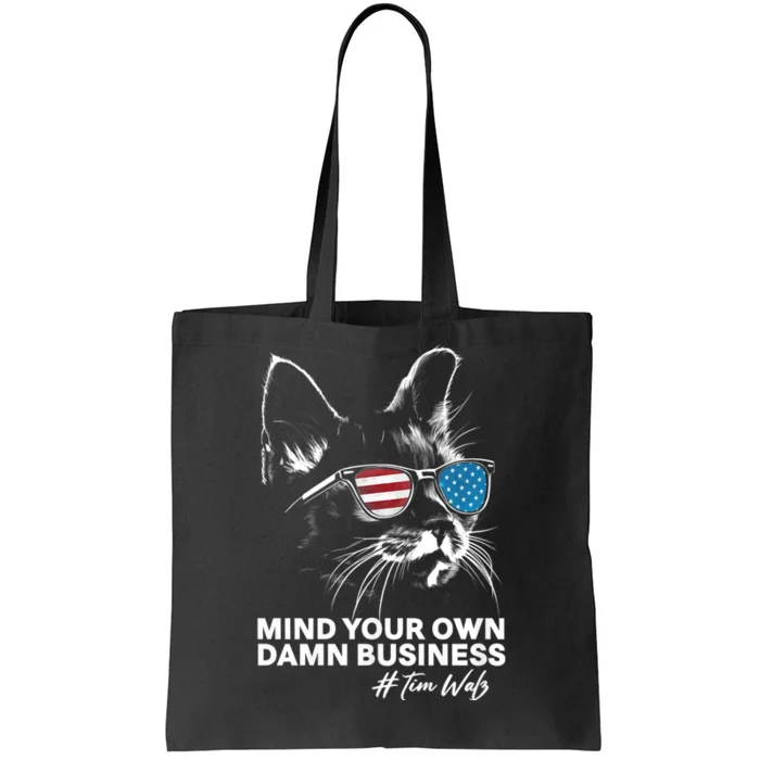 Walz Mind Your Own Damn Business Harris Waltz Cat Lady Tote Bag