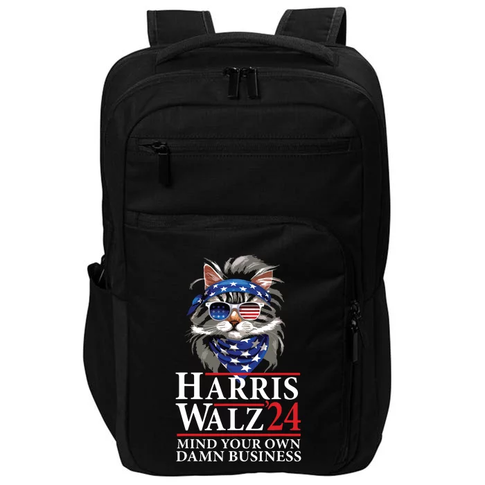 Walz Mind Your Own Damn Business Harris Waltz Cat Lady Impact Tech Backpack