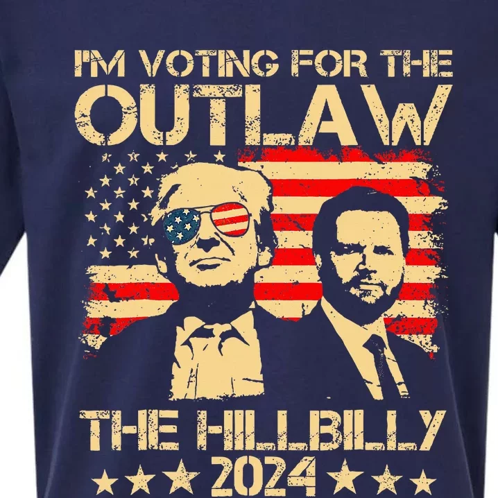 Trump Vance 2024 Outlaw Hillbilly Vintage USA Flag Sueded Cloud Jersey T-Shirt