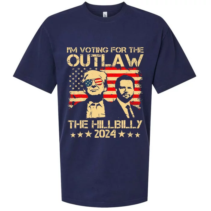 Trump Vance 2024 Outlaw Hillbilly Vintage USA Flag Sueded Cloud Jersey T-Shirt