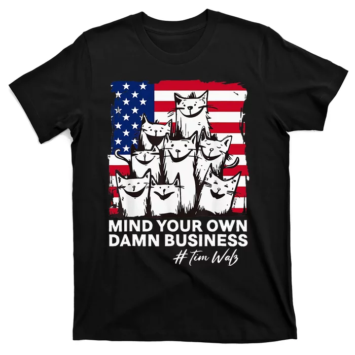 Walz Mind Your Own Damn Business Harris Waltz Cat Lady T-Shirt