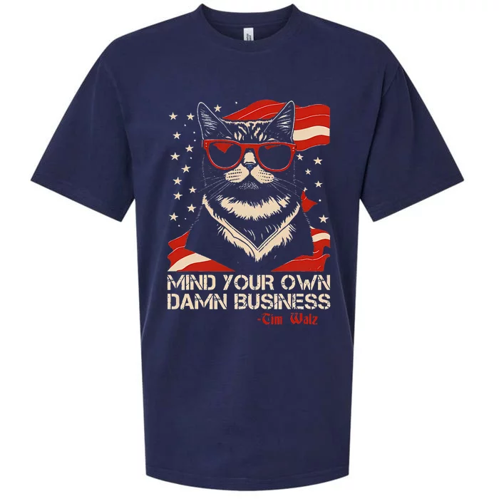 Walz Mind Your Own Damn Business Harris Waltz Cat Lady Sueded Cloud Jersey T-Shirt