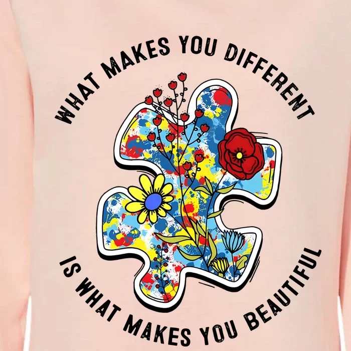 What Make You Different Is What Make You Beautiful Autism Puzzle Womens California Wash Sweatshirt