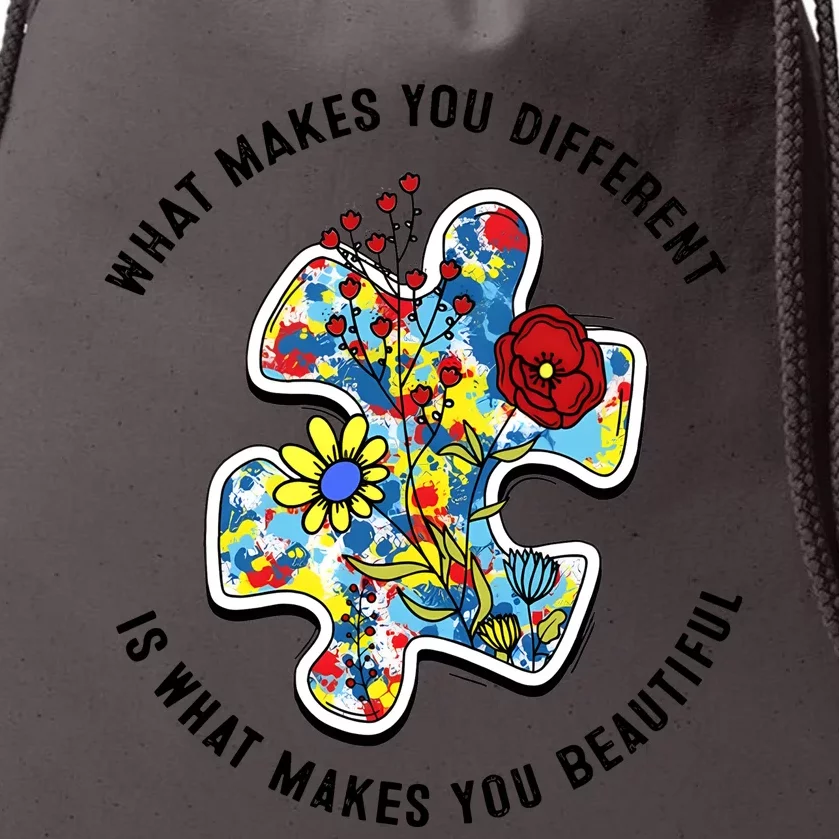 What Make You Different Is What Make You Beautiful Autism Puzzle Drawstring Bag