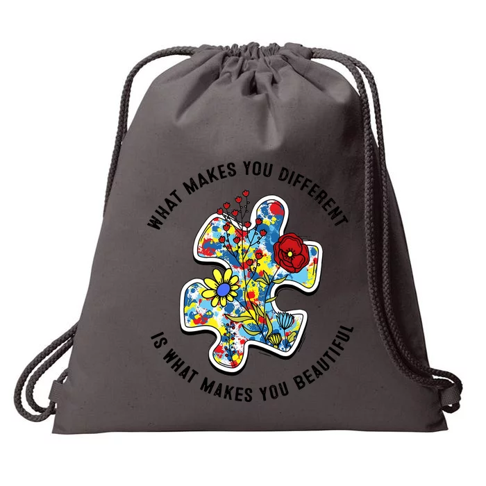 What Make You Different Is What Make You Beautiful Autism Puzzle Drawstring Bag