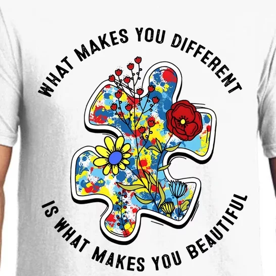 What Make You Different Is What Make You Beautiful Autism Puzzle Pajama Set