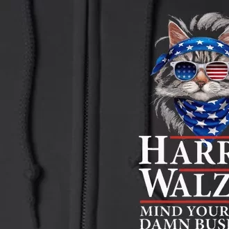 Walz Mind Your Own Damn Business Harris Waltz Cat Lady Full Zip Hoodie