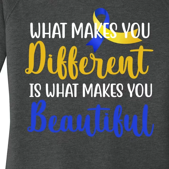 What Makes You Different Is What Makes You Beautiful Down Syndrome Women's Perfect Tri Tunic Long Sleeve Shirt