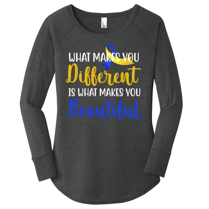 What Makes You Different Is What Makes You Beautiful Down Syndrome Women's Perfect Tri Tunic Long Sleeve Shirt