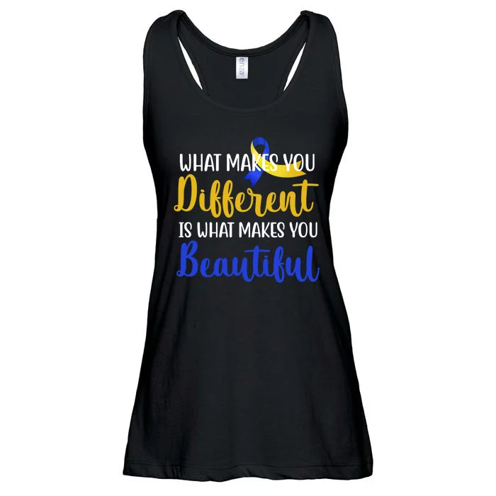 What Makes You Different Is What Makes You Beautiful Down Syndrome Ladies Essential Flowy Tank