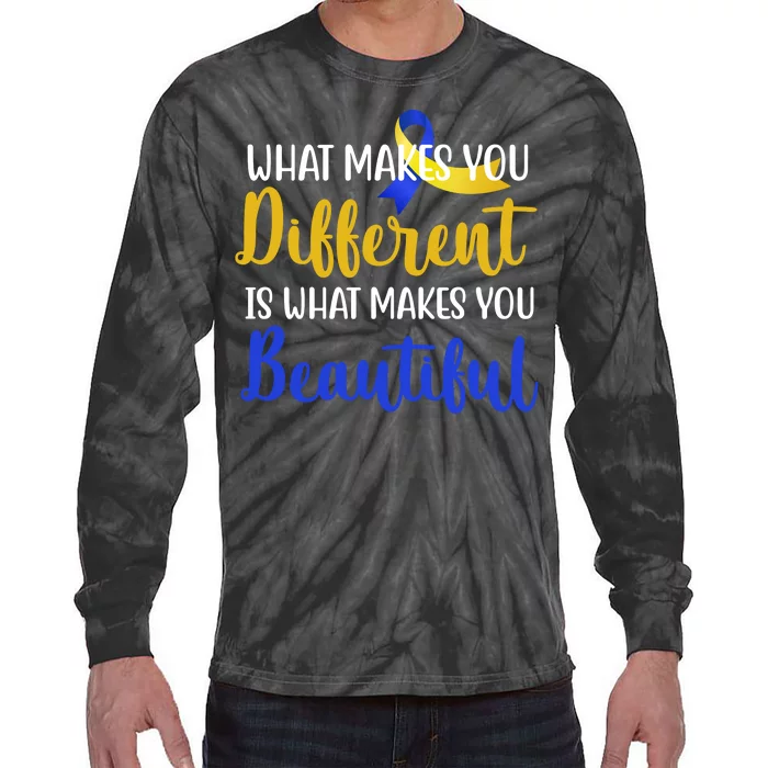 What Makes You Different Is What Makes You Beautiful Down Syndrome Tie-Dye Long Sleeve Shirt