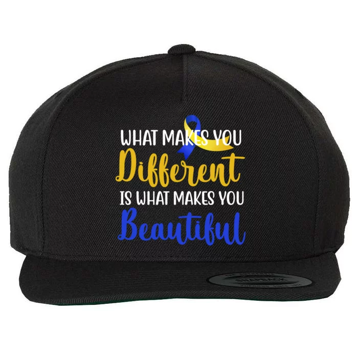 What Makes You Different Is What Makes You Beautiful Down Syndrome Wool Snapback Cap