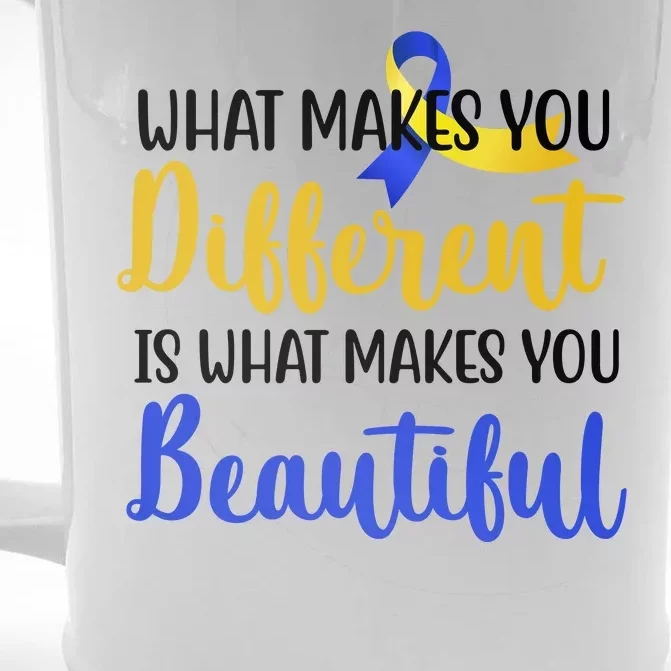 What Makes You Different Is What Makes You Beautiful Down Syndrome Front & Back Beer Stein