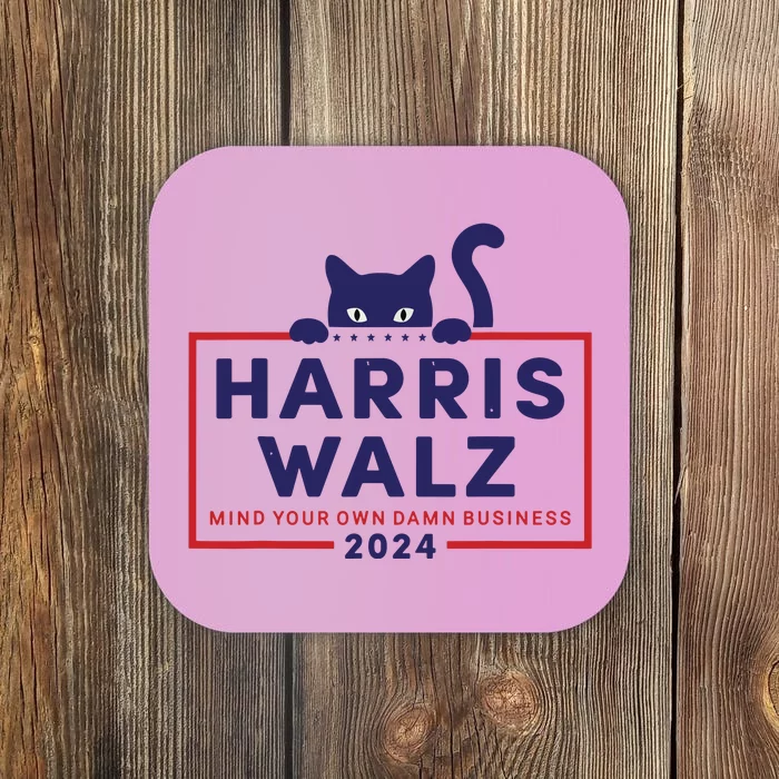 Walz Mind Your Own Damn Business Harris Waltz Cat Lady Coaster