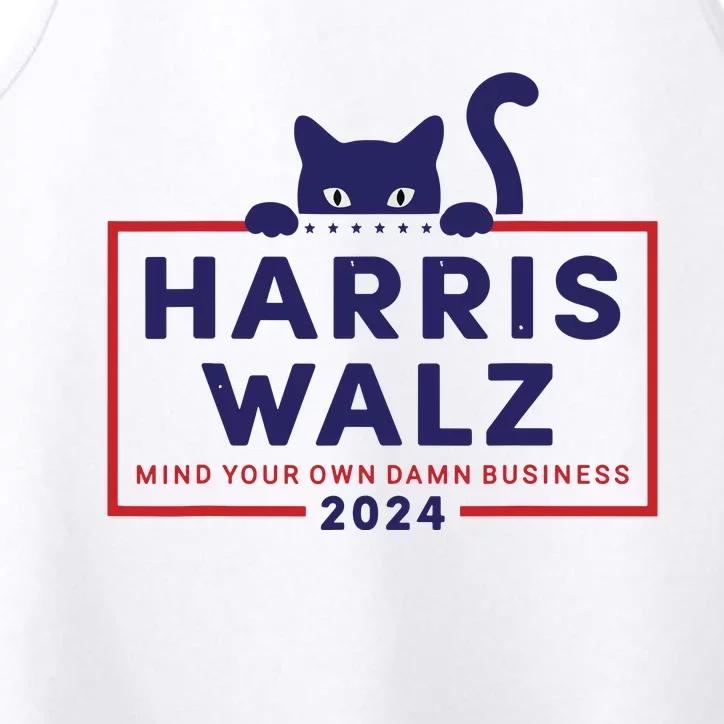 Walz Mind Your Own Damn Business Harris Waltz Cat Lady Performance Tank