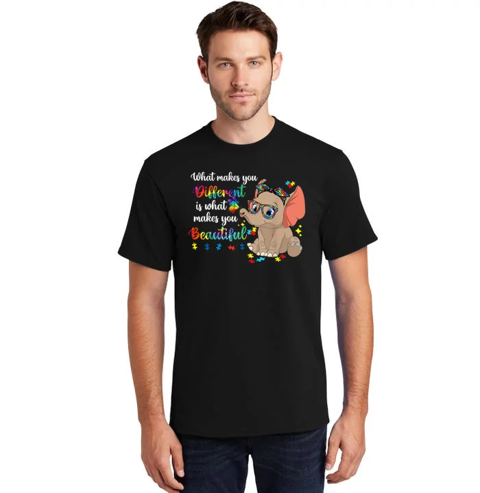 What Makes You Different Is What Makes You Beautiful Autism Tall T-Shirt