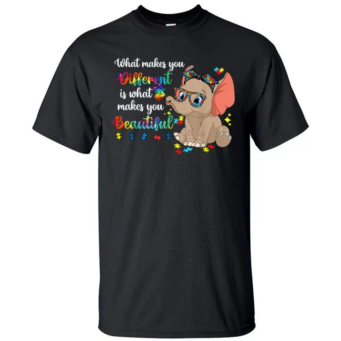 What Makes You Different Is What Makes You Beautiful Autism Tall T-Shirt