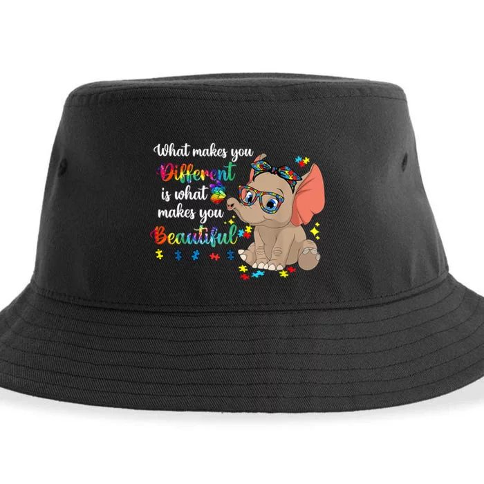 What Makes You Different Is What Makes You Beautiful Autism Sustainable Bucket Hat