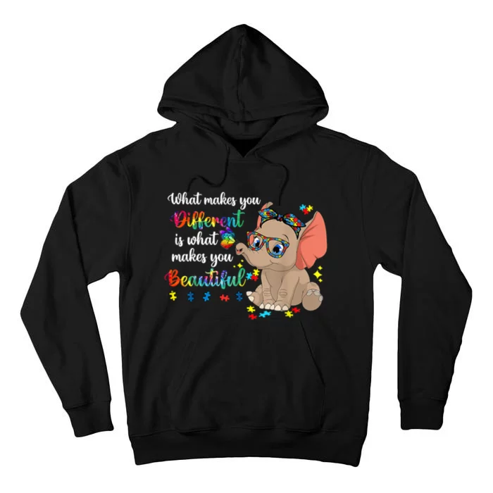 What Makes You Different Is What Makes You Beautiful Autism Tall Hoodie