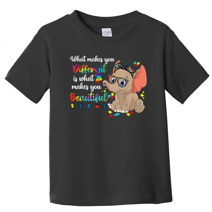 What Makes You Different Is What Makes You Beautiful Autism Toddler T-Shirt