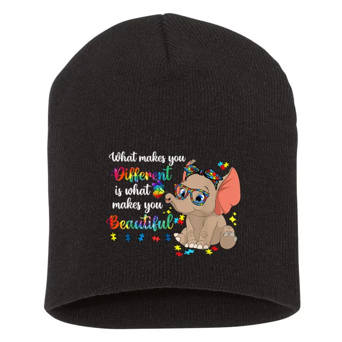 What Makes You Different Is What Makes You Beautiful Autism Short Acrylic Beanie