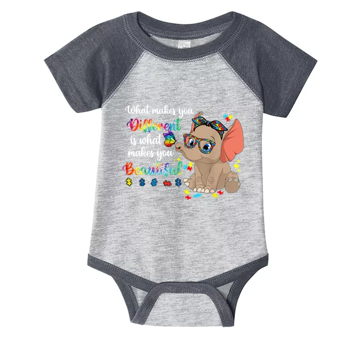 What Makes You Different Is What Makes You Beautiful Autism Infant Baby Jersey Bodysuit