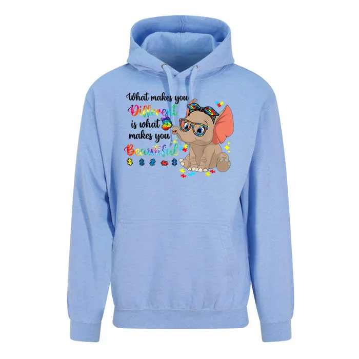 What Makes You Different Is What Makes You Beautiful Autism Unisex Surf Hoodie