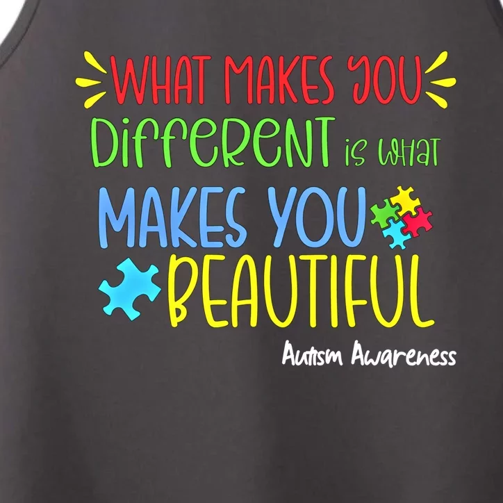 What Makes You Different Mom Autism Awareness Gift Performance Tank