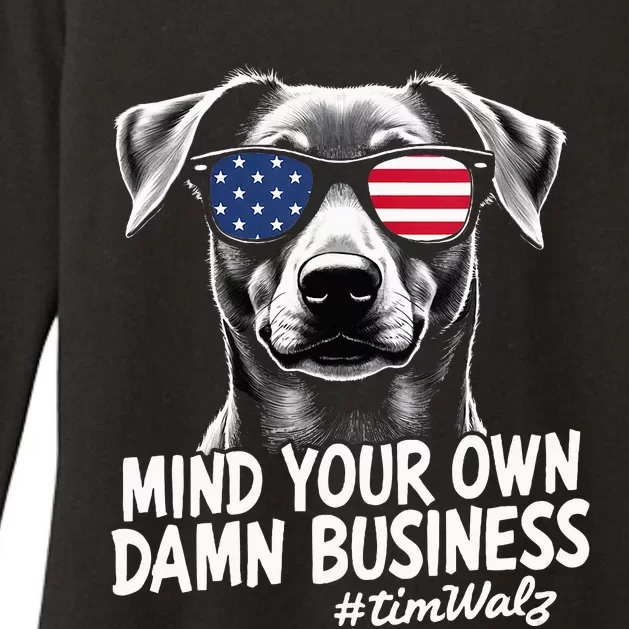 Walz Mind Your Own Damn Business Harris Waltz Dog Lady Womens CVC Long Sleeve Shirt