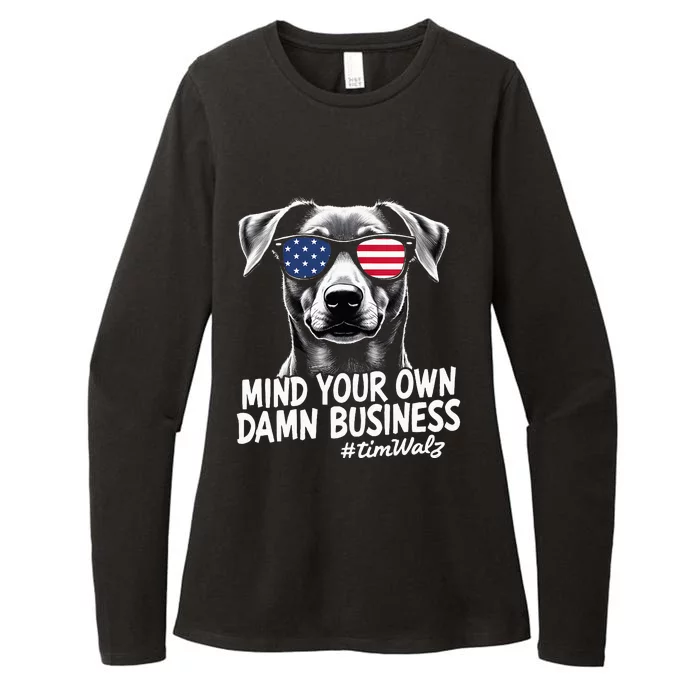 Walz Mind Your Own Damn Business Harris Waltz Dog Lady Womens CVC Long Sleeve Shirt