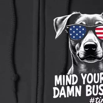 Walz Mind Your Own Damn Business Harris Waltz Dog Lady Full Zip Hoodie