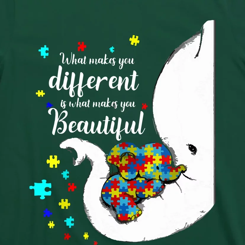 What Makes You Different Elephant Mom Autism Child Awareness T-Shirt