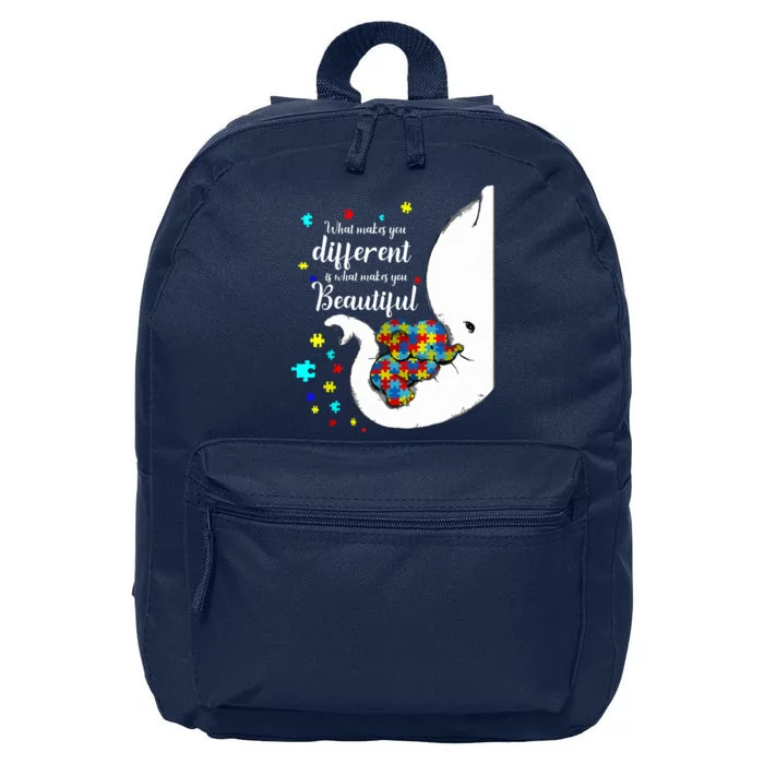 What Makes You Different Elephant Mom Autism Child Awareness 16 in Basic Backpack