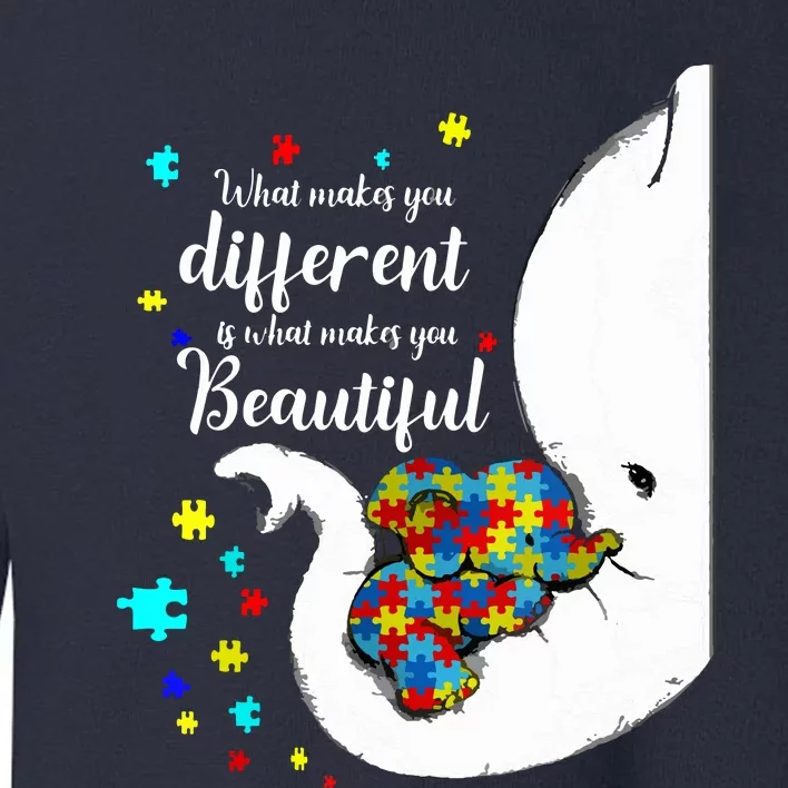 What Makes You Different Elephant Mom Autism Child Awareness Toddler Sweatshirt