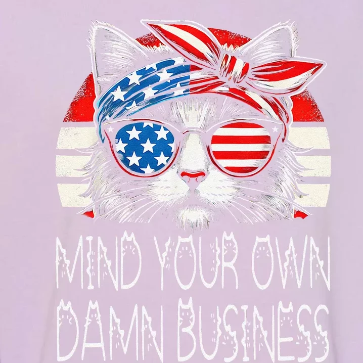 Walz Mind Your Own Damn Business Harris Waltz Cat Lady Gift Garment-Dyed Sweatshirt