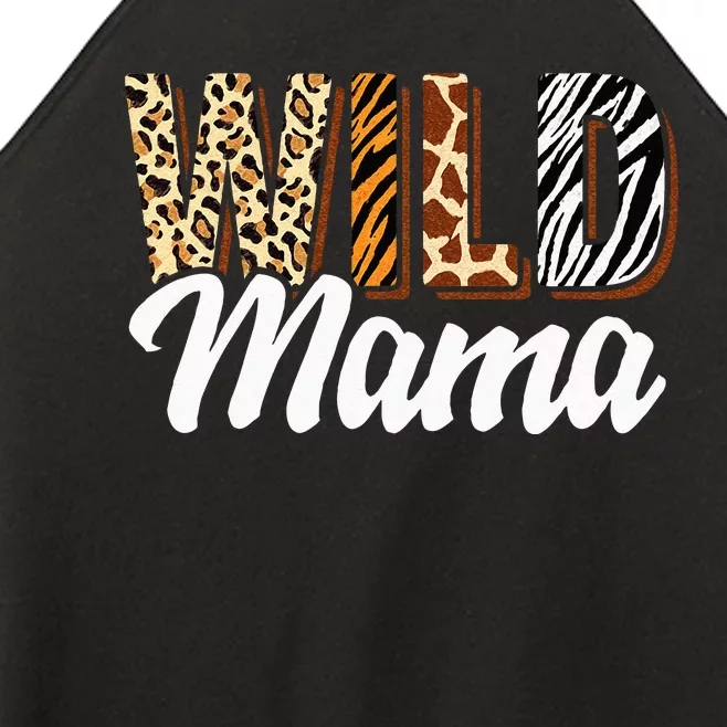 Wild Mama Zoo Born Two Be Wild Bday Safari Jungle Animal Women’s Perfect Tri Rocker Tank