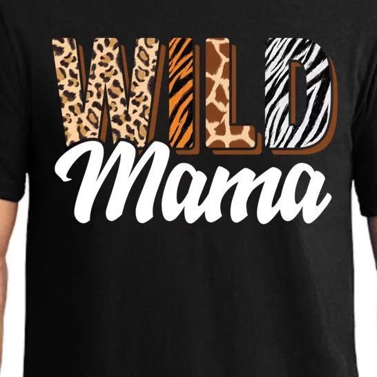 Wild Mama Zoo Born Two Be Wild Bcute Giftday Safari Jungle Animal Gift Pajama Set