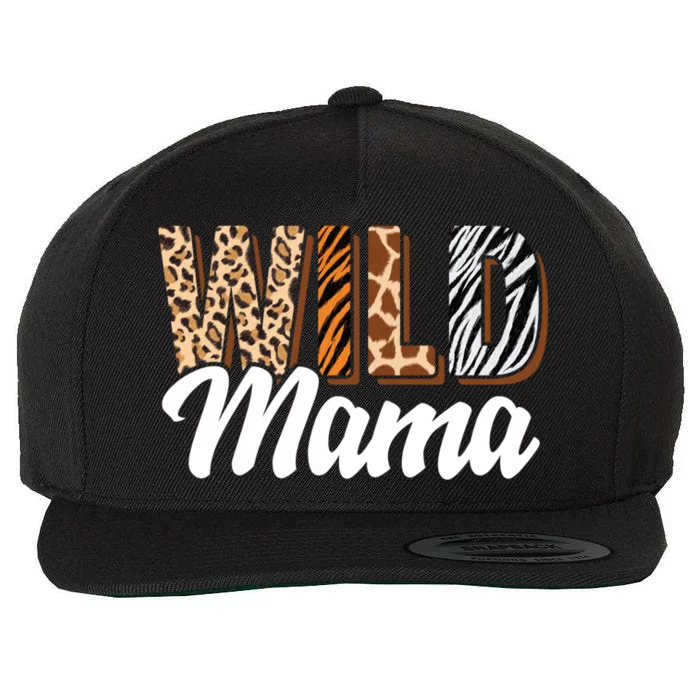 Wild Mama Zoo Born Two Be Wild Bcute Giftday Safari Jungle Animal Gift Wool Snapback Cap