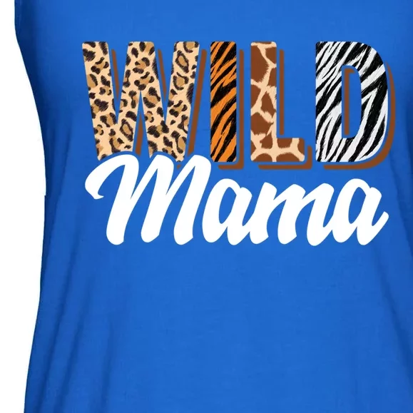 Wild Mama Zoo Born Two Be Wild Bcute Giftday Safari Jungle Animal Gift Ladies Essential Flowy Tank