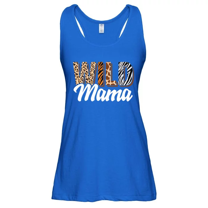 Wild Mama Zoo Born Two Be Wild Bcute Giftday Safari Jungle Animal Gift Ladies Essential Flowy Tank