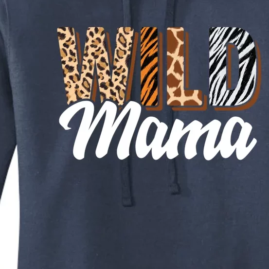 Wild Mama Zoo Born Two Be Wild Bcute Giftday Safari Jungle Animal Gift Women's Pullover Hoodie