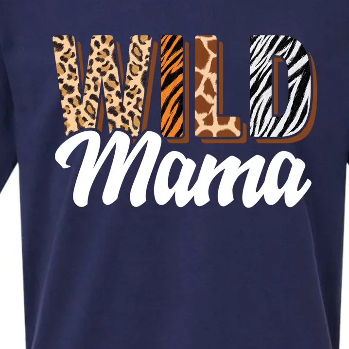 Wild Mama Zoo Born Two Be Wild Bcute Giftday Safari Jungle Animal Gift Sueded Cloud Jersey T-Shirt