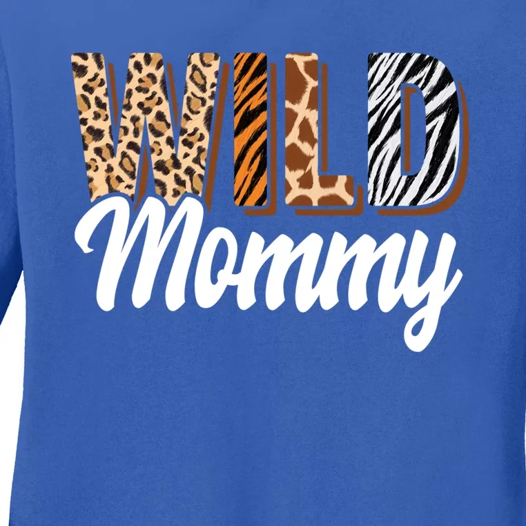 Wild Mommy Zoo Born Two Be Wild Bgiftday Safari Jungle Animal Gift Ladies Long Sleeve Shirt