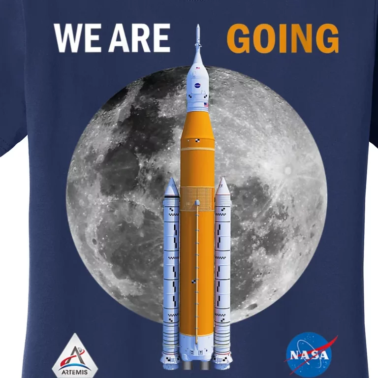 Womens NASA Artemis We Are Going Moon SLS Insignia Meatball Women's T-Shirt